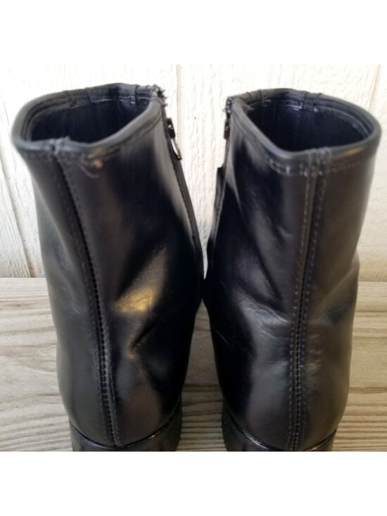 Lehigh Classic Mens Black Leather Ankle Side Zip Boots Steel Toe 9 E 1830 USA